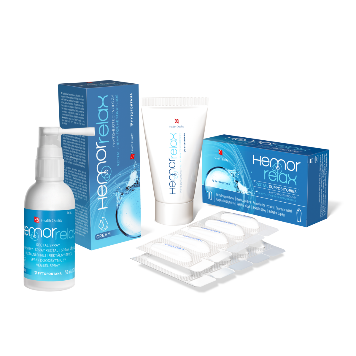 Hemorrelax products - cream, suppositories and spray