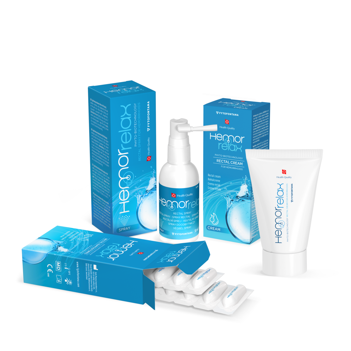 Hemorrelax products - cream, suppositories and spray