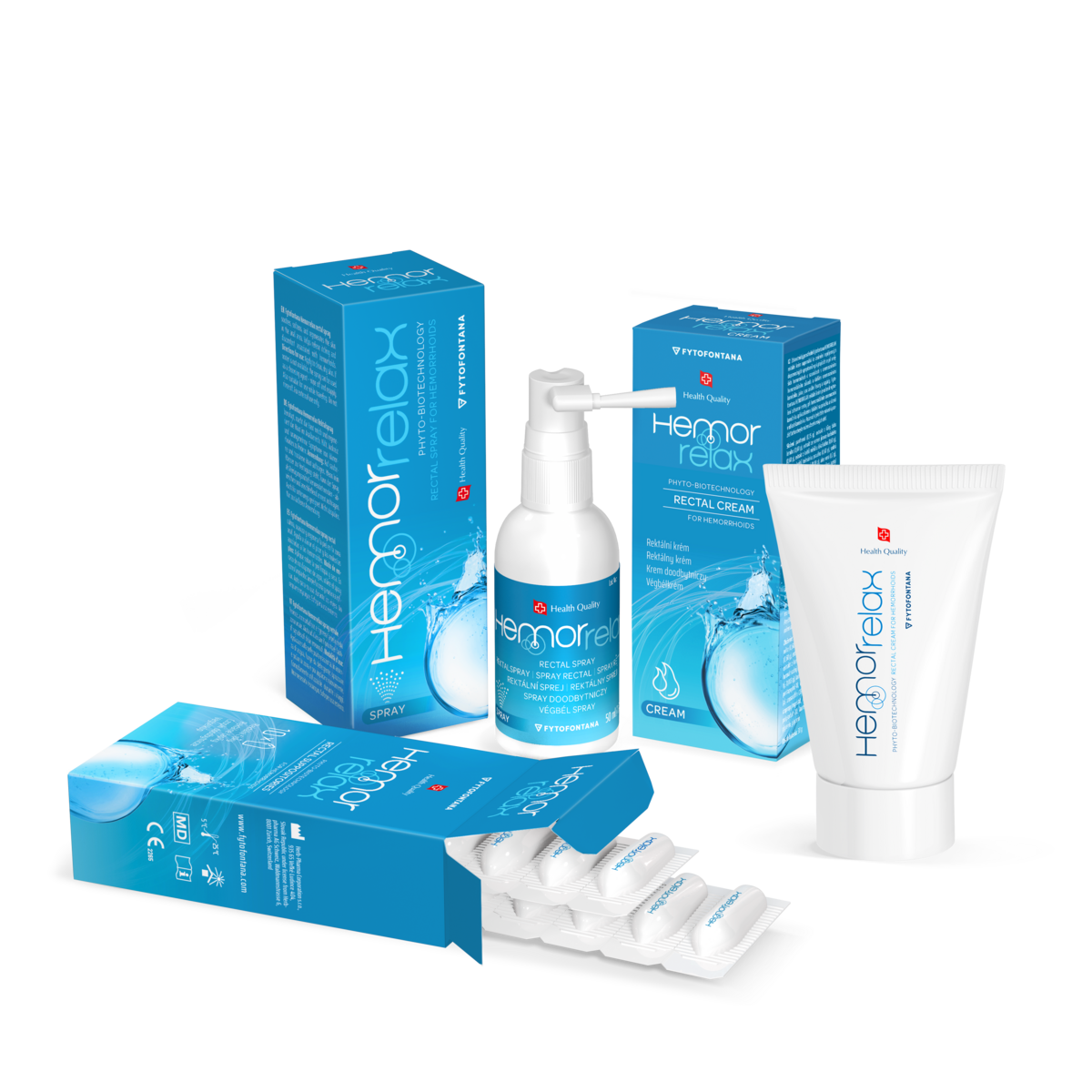 Hemorrelax products - cream, suppositories and spray